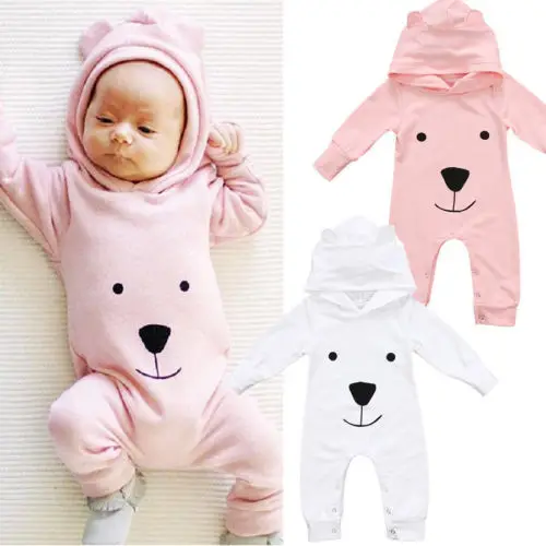 Spring long Sleeve Little Bear Print Cute Pink White Sweet Newborn Infant Boys Girls Clothes Hooded Romper Jumpsuit Outfits
Spring long Sleeve Little Bear Print Cute Pink White Sweet Newborn Infant Boys Girls Clothes Hooded Romper Jumpsuit Outfits