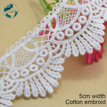 3yards 5cm white lace Cotton embroid lace sewing ribbon guipure trims or fabric warp knitting DIY Garment Accessories#3657 
3yards 5cm white lace Cotton embroid lace sewing ribbon guipure trims or fabric warp knitting DIY Garment Accessories#3657