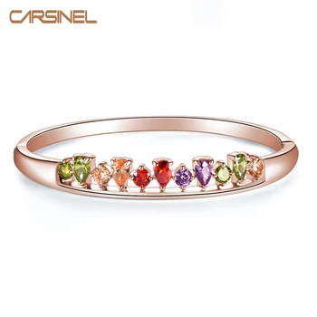 CARSINEL Brand Colorful Zircon Bracelets Bangles for Women Rose gold color CZ Bangles Jewelry Christmas Valentine's Day Gift
CARSINEL Brand Colorful Zircon Bracelets Bangles for Women Rose gold color CZ Bangles Jewelry Christmas Valentine's Day Gift