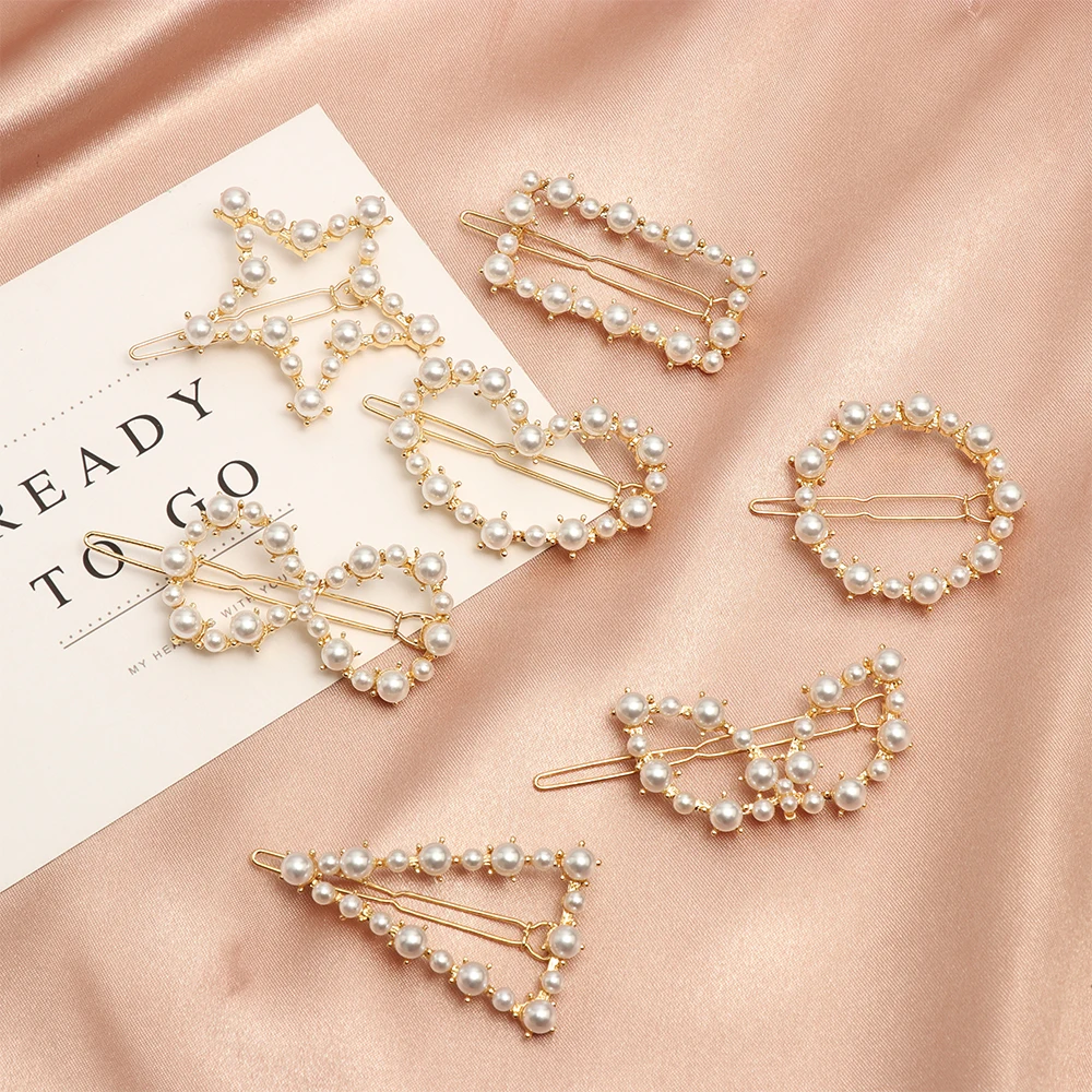 Women Girls Korean Fashion Metal Pearl Hairpin Star Triangle Round Heart Shape Hair Clips Barrettes Dating Hairstyle Accessories
Women Girls Korean Fashion Metal Pearl Hairpin Star Triangle Round Heart Shape Hair Clips Barrettes Dating Hairstyle Accessories