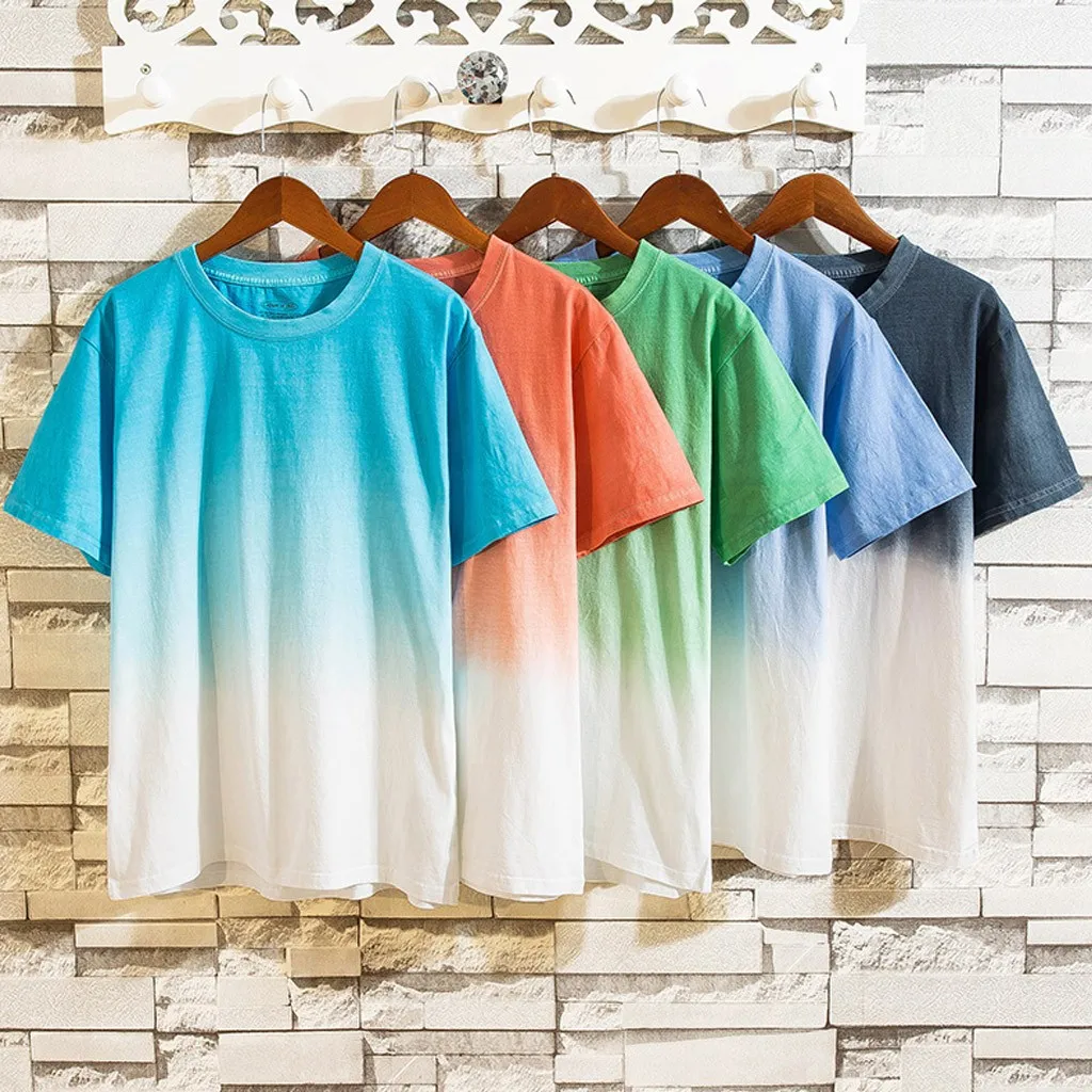 Feitong Colored Gradually Changing Men T-shirt Short Sleeve O Neck T Shirt Fashion Summer Men's Casual Tops Camisetas Hombre
Feitong Colored Gradually Changing Men T-shirt Short Sleeve O Neck T Shirt Fashion Summer Men's Casual Tops Camisetas Hombre