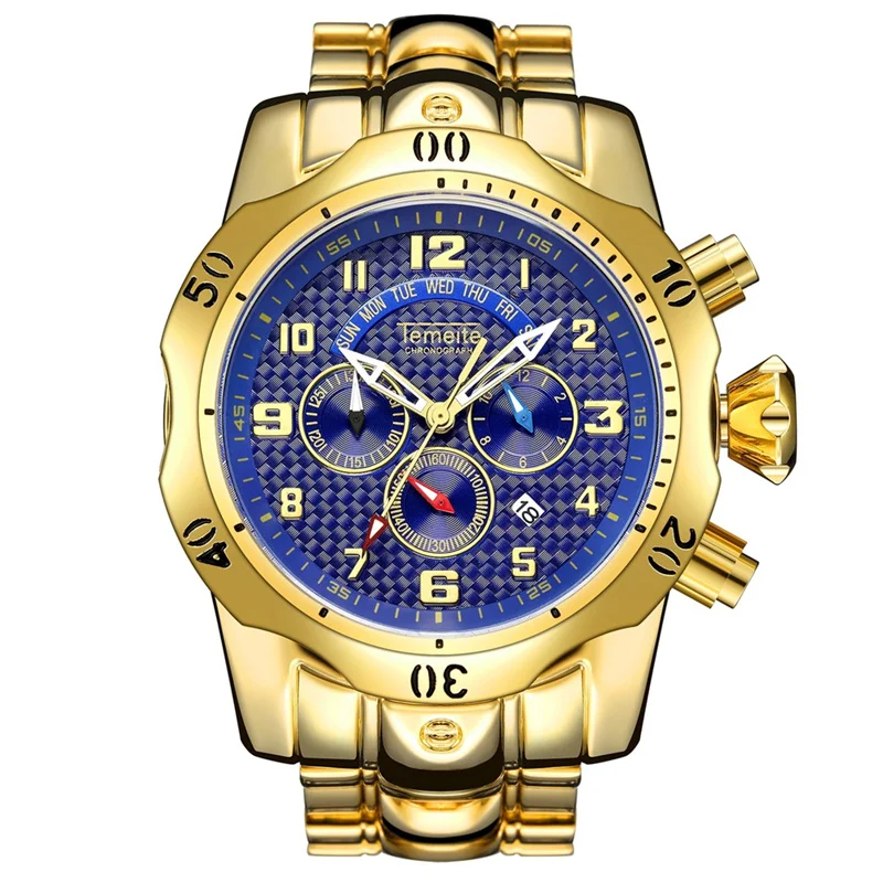 TEMEITE Relogio Masculino Multifunction Men's Watches Big Dial Chronograph Auto Date Quartz Clock Male Luxury Brand Wristwatch
TEMEITE Relogio Masculino Multifunction Men's Watches Big Dial Chronograph Auto Date Quartz Clock Male Luxury Brand Wristwatch
