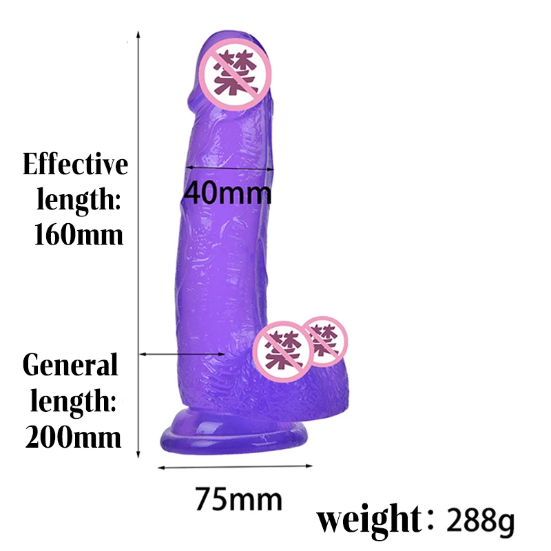 Silicone Crystal Jelly Dildo Soft Male Artificial Penis Plug Butt Plug With Suction Cup Dick Adult Sex Toy For Woman