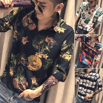 Spring and summer trend new men's Korean version of the slim shirt nightclub male personality hair stylist in the sleeves shirt
Spring and summer trend new men's Korean version of the slim shirt nightclub male personality hair stylist in the sleeves shirt