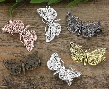 25*43mm Filigree Butterfly Bobby Pins Metal Clip Crocodile Duckbill Hair Clip With Teeth Alligator Clips Haripins Multi-color
25*43mm Filigree Butterfly Bobby Pins Metal Clip Crocodile Duckbill Hair Clip With Teeth Alligator Clips Haripins Multi-color