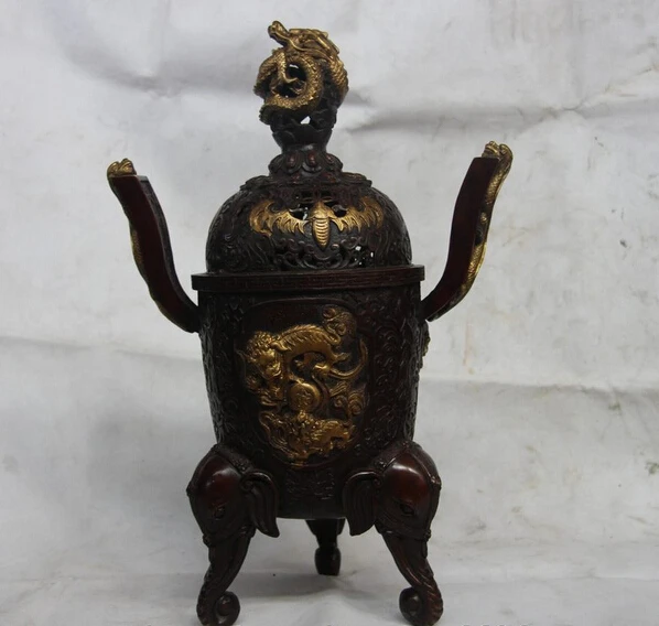 song voge gem S1265 16 China Bronze Copper Dragon Foo Dog Lion Fu Bat Elephant Incense Burner Censer
song voge gem S1265 16 China Bronze Copper Dragon Foo Dog Lion Fu Bat Elephant Incense Burner Censer