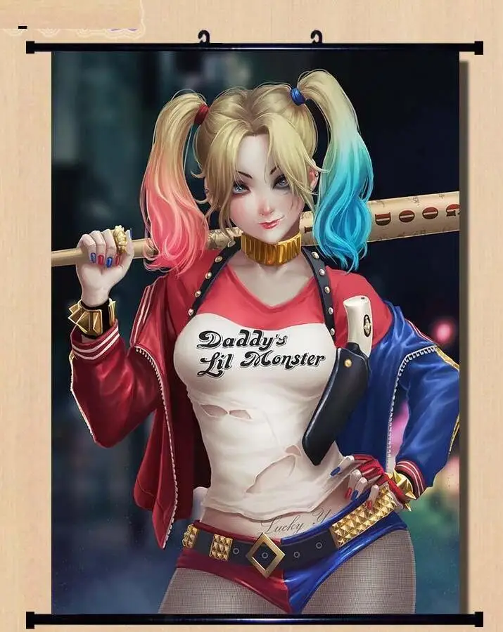 Atman Harley Quinn отряд самоубийц BHome Декор аниме плакат прокрутка стены японский
