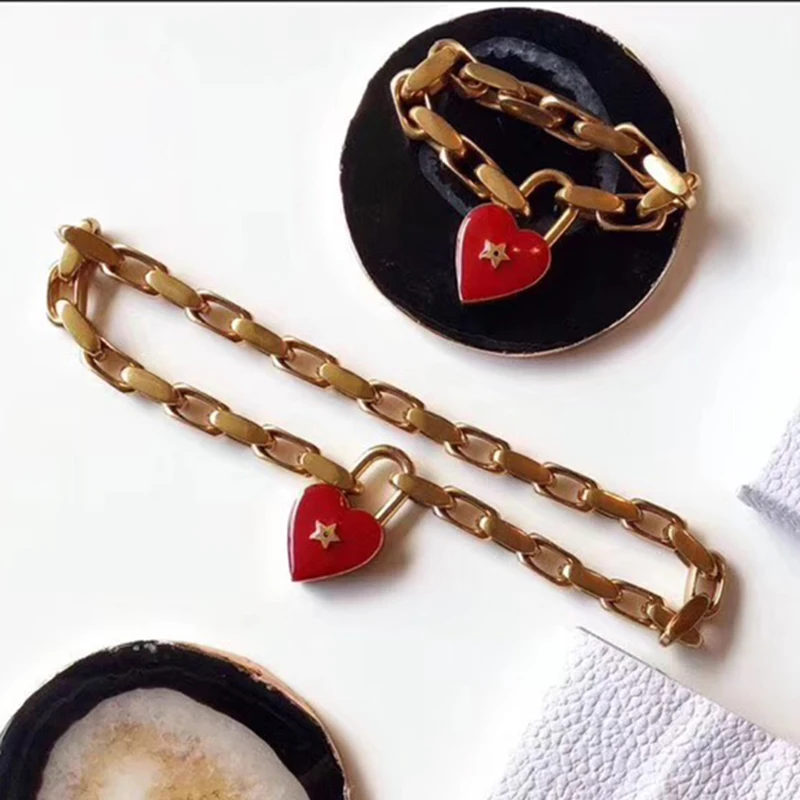 Hot Brand Fashion Party Jewelry For Women Vintage Copper Red Heart Bracelet Earrings Necklace Jewelry Set Big Heart Jewelry Set
Hot Brand Fashion Party Jewelry For Women Vintage Copper Red Heart Bracelet Earrings Necklace Jewelry Set Big Heart Jewelry Set