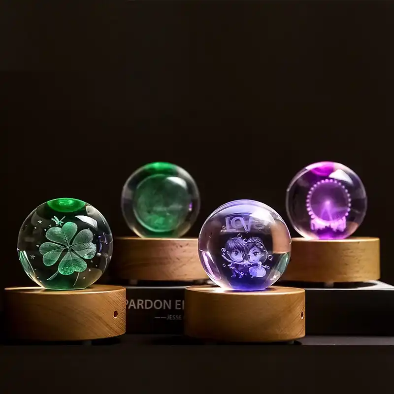 h&d christmas gift 60mm 3d laser ball engraved rose healing ball