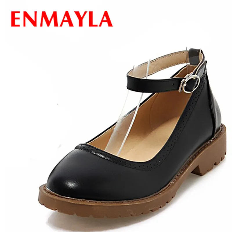 ENMAYER grade PU Casual school women flats sweet lady Buckle Strap solid shoes flats brown red black Round Toe Platform flats
ENMAYER grade PU Casual school women flats sweet lady Buckle Strap solid shoes flats brown red black Round Toe Platform flats