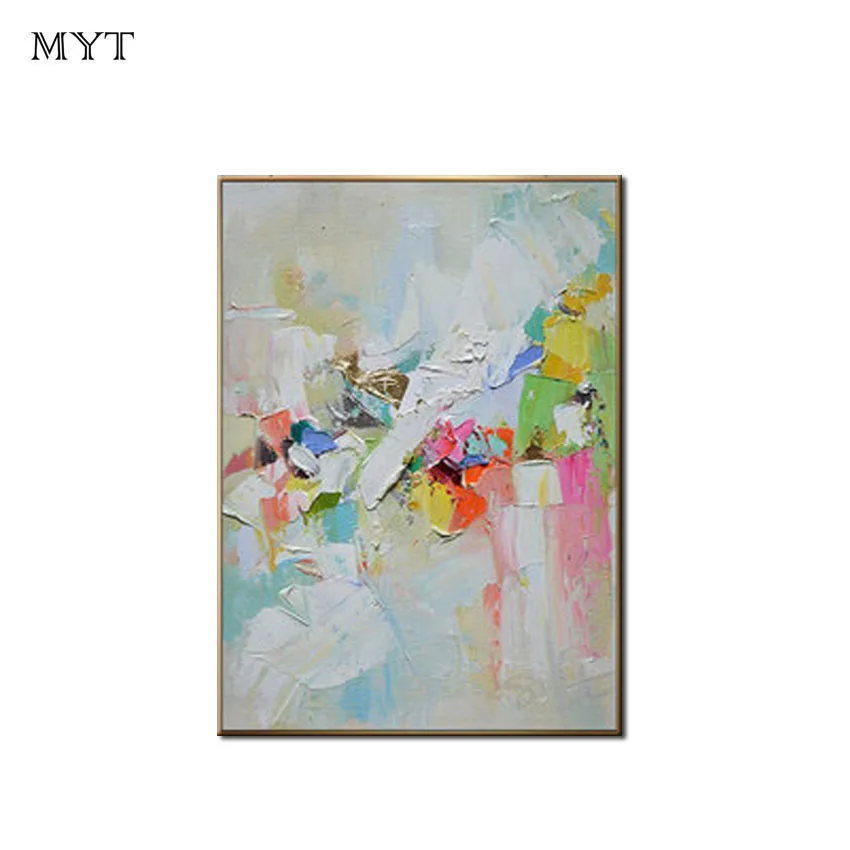 Hot Selling Artist Hand-painted High Quality Abstract Oil Painting on Canvas Handmade Beautiful Light Colors | Дом и сад