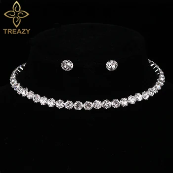 TREAZY Silver Color Circle Crystal Bridal Jewelry Sets Shinning Rhinestone Necklace Earrings Set Women for Wedding Accessories
TREAZY Silver Color Circle Crystal Bridal Jewelry Sets Shinning Rhinestone Necklace Earrings Set Women for Wedding Accessories