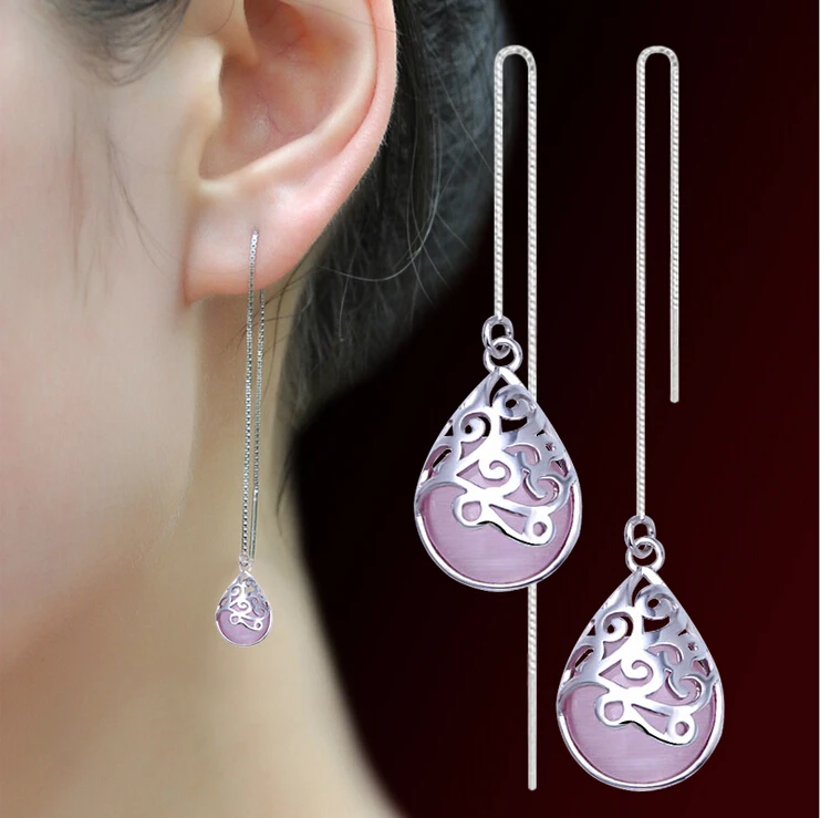 Hight Quality Fashion Vintage Jewelry 2016 New Design Gem 925 Sterling Silver Long Drop Earrings for Women Girls Gift Wholesale
Hight Quality Fashion Vintage Jewelry 2016 New Design Gem 925 Sterling Silver Long Drop Earrings for Women Girls Gift Wholesale