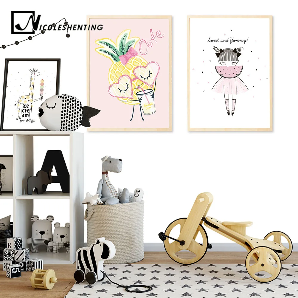 Cartoon Girl Pineapple Wall Art Canvas Funny Posters and Prints Minimalist Painting Nursery Picture Children Bedroom Decoation
Cartoon Girl Pineapple Wall Art Canvas Funny Posters and Prints Minimalist Painting Nursery Picture Children Bedroom Decoation