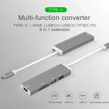 6 In 1 USB-C HUB 4K HD Video Audio Cable Adapter Type C to HDMI USB 3.0 with SD/TF Card Reader DJA99
6 In 1 USB-C HUB 4K HD Video Audio Cable Adapter Type C to HDMI USB 3.0 with SD/TF Card Reader DJA99