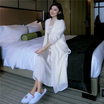 Long Nightgown Women Nightdress Winter Jacquard Plus Thicken Sleepwear Robe Set Fashion Royal Princess Nightshirt 2 Pcs Set
Long Nightgown Women Nightdress Winter Jacquard Plus Thicken Sleepwear Robe Set Fashion Royal Princess Nightshirt 2 Pcs Set