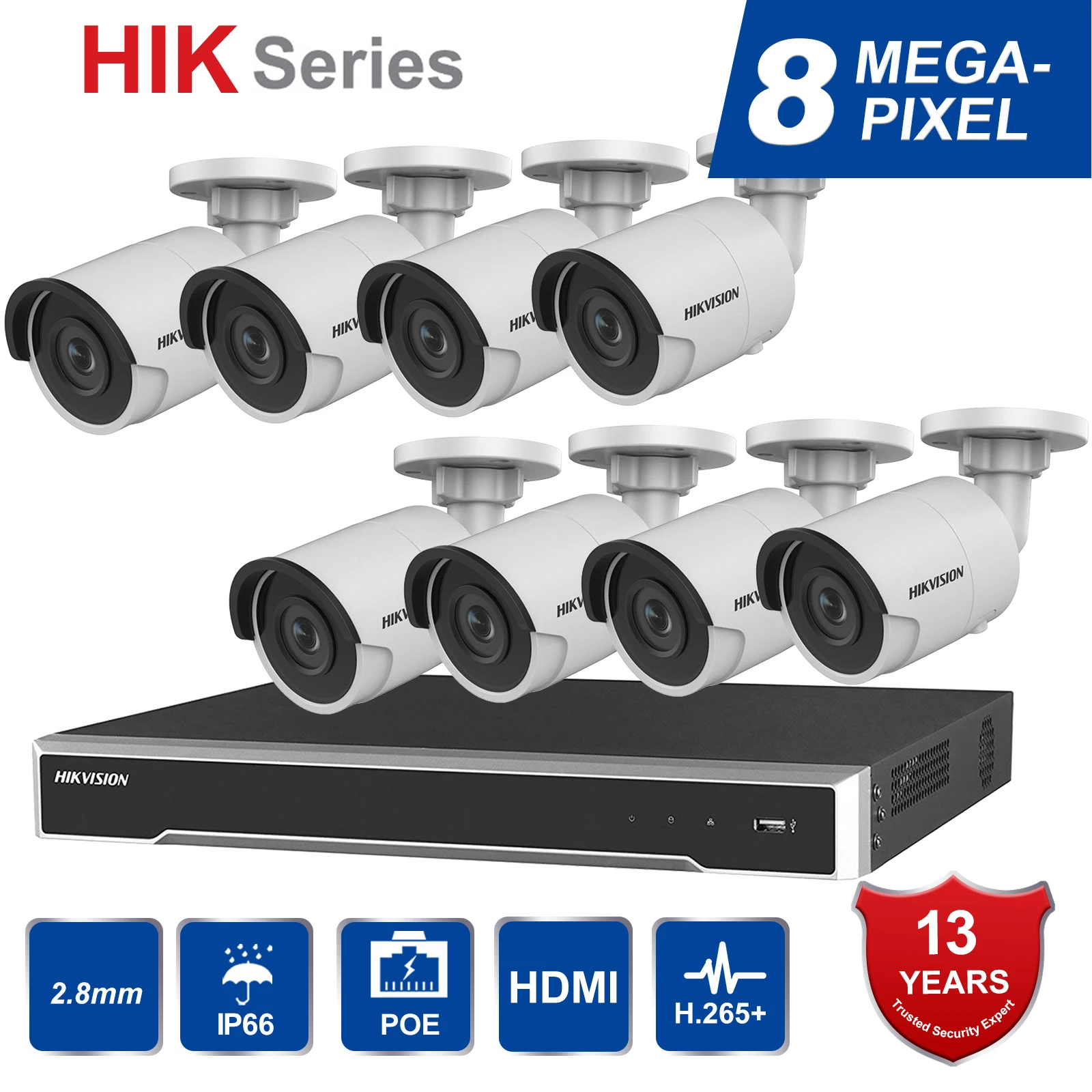 Hik Original 8CH HD Network POE NVR Kit CCTV Security System 8pcs 8MP Bullet Outdoor IP Camera IR Night Vision Surveillance Set
Hik Original 8CH HD Network POE NVR Kit CCTV Security System 8pcs 8MP Bullet Outdoor IP Camera IR Night Vision Surveillance Set