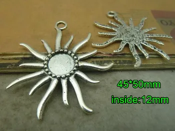 DIY Fashion Necklace Metal Materials 45*50mm Retro Silver Sunflower Base Settings Fit 12mm Round Cabochon,Blank Pendant Tray
DIY Fashion Necklace Metal Materials 45*50mm Retro Silver Sunflower Base Settings Fit 12mm Round Cabochon,Blank Pendant Tray
