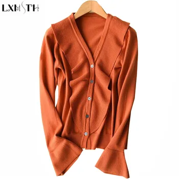 LXMSTH Women Cardigan 2019 Spring New Sweet Ruffle Slim Female Cardigans Long Sleeve Knitted Sweater Ooversized High Quality
LXMSTH Women Cardigan 2019 Spring New Sweet Ruffle Slim Female Cardigans Long Sleeve Knitted Sweater Ooversized High Quality