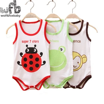 Retail 0-3years 3 patterns sleeveless Baby boys girls bodysuits cartoon vest underwaist kids Infant jumpsuits Clothing summer
Retail 0-3years 3 patterns sleeveless Baby boys girls bodysuits cartoon vest underwaist kids Infant jumpsuits Clothing summer