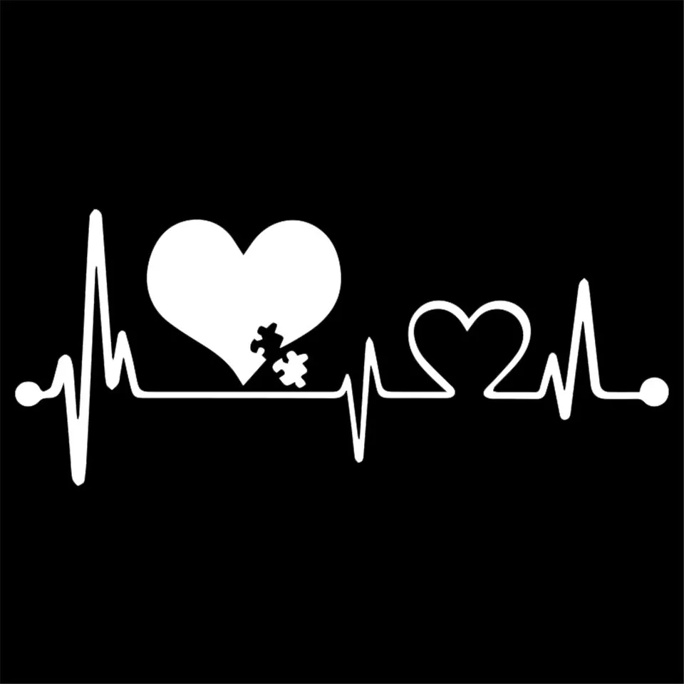 Cunymagos Autism Heartbeat Lifeline Creative Car Styling Car Sticker Fashion Decal Car Accessories Vinyl Sticker Car-styling 16.6cm7 (4)