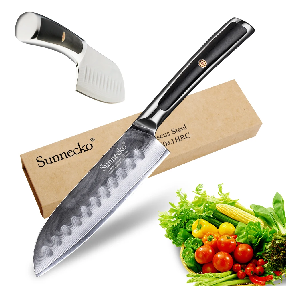 SUNNECKO Chef Knife Kitchen Knives Japanese Damascus VG10 Steel Sharp Blade Strong 60HRC G10 Handle 5" inch Santoku Cutter Tools
SUNNECKO Chef Knife Kitchen Knives Japanese Damascus VG10 Steel Sharp Blade Strong 60HRC G10 Handle 5" inch Santoku Cutter Tools