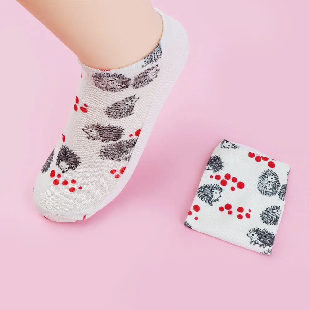 Cute 3 D Printed Hedgehog Animal Polyester Women Unisex Sock Low Cut Ankle Casual Length:19 cm Width:8 | Женская одежда