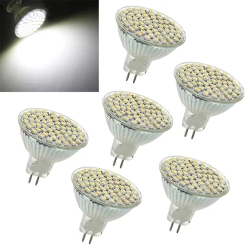 

LNHF 6x G / GU / GX5,3 MR16 3528 SMD 60 LED Spot Lamp Light LAMP BULB 4W 12V WHITE