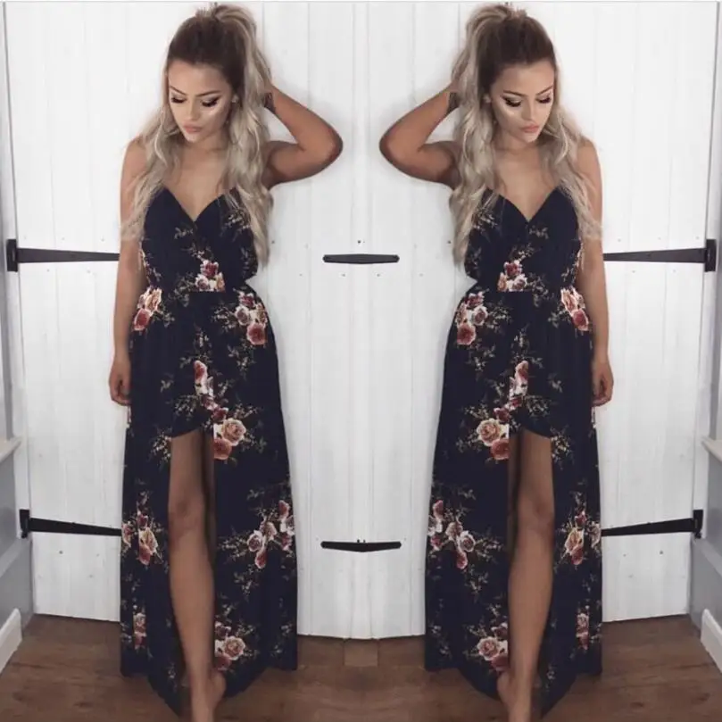 Summer Print Women Long Boho Dress 2019 Summer Sexy Strap Deep V-Neck Backless Split Dress Robe Femme Party Maxi Dresses Vestido
Summer Print Women Long Boho Dress 2019 Summer Sexy Strap Deep V-Neck Backless Split Dress Robe Femme Party Maxi Dresses Vestido