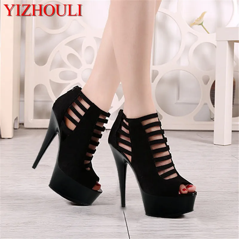 Sexy suede Roman hollow-out temptation stage fashion dress shoes during 15 cm high heels sandals
Sexy suede Roman hollow-out temptation stage fashion dress shoes during 15 cm high heels sandals