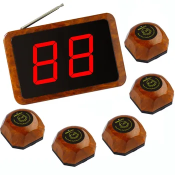 Wireless Calling System 1Pc APE1000 Fixed Receiver and 5 Pcs APE560 Wooden Bell for Kitchen, Bar
Wireless Calling System 1Pc APE1000 Fixed Receiver and 5 Pcs APE560 Wooden Bell for Kitchen, Bar