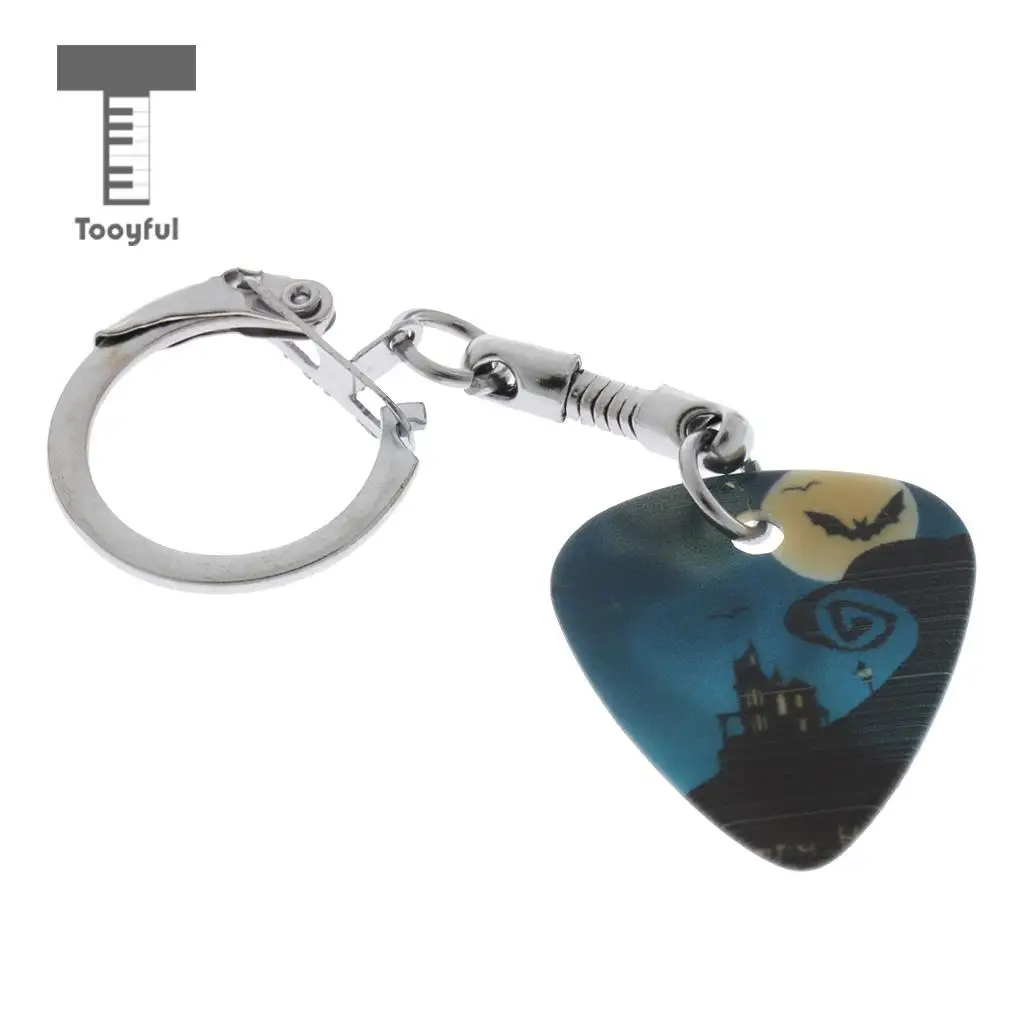 Acoustic Electric Celluloid Smooth Guitar Plectrum Picks Happy Halloween Keychain Key Fob