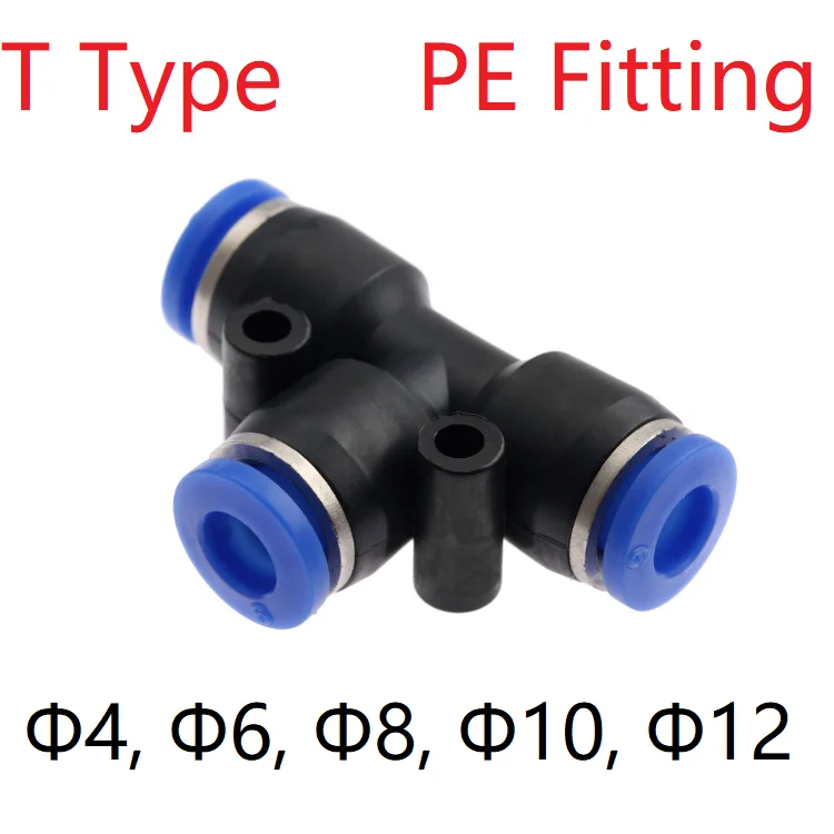 Air Pneumatic Tube Fitting OD 4mm 6mm 8mm 10mm 12mm 16mm T Type PE Plastic Quick Connector Push In Gas Pipe Hose Tee 3 Way Ports
Air Pneumatic Tube Fitting OD 4mm 6mm 8mm 10mm 12mm 16mm T Type PE Plastic Quick Connector Push In Gas Pipe Hose Tee 3 Way Ports