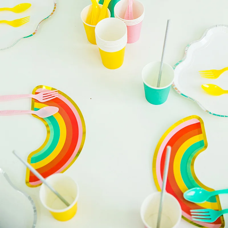 40pcs/set Rainbow Cloud Shape Gold Foil Disposable Tableware Plates Birthday Wedding Party Baby Shower Supplies Decoration
40pcs/set Rainbow Cloud Shape Gold Foil Disposable Tableware Plates Birthday Wedding Party Baby Shower Supplies Decoration