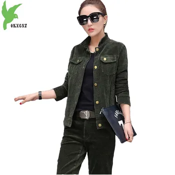 Corduroy Two-piece Set Female Spring Autumn Stretch fabrics Long sleeve Jacket Top Women Suit Straight trousers Sets OKXGNZ 1982
Corduroy Two-piece Set Female Spring Autumn Stretch fabrics Long sleeve Jacket Top Women Suit Straight trousers Sets OKXGNZ 1982