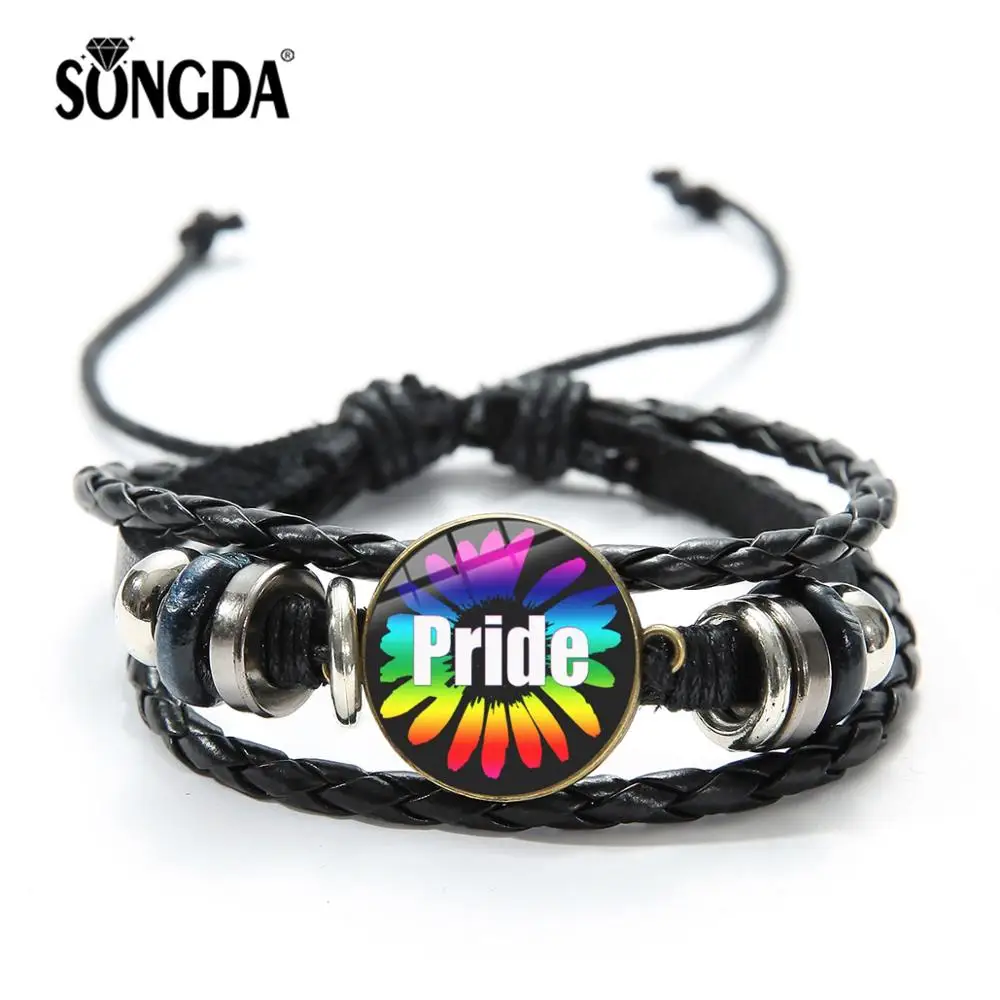 SONGDA Gay Pride Rainbow Flag Charm Bracelet 30 Styles Love Is Love Homosex Lesbian Pride Weave Exquisite Leather Bracelet Gift
SONGDA Gay Pride Rainbow Flag Charm Bracelet 30 Styles Love Is Love Homosex Lesbian Pride Weave Exquisite Leather Bracelet Gift