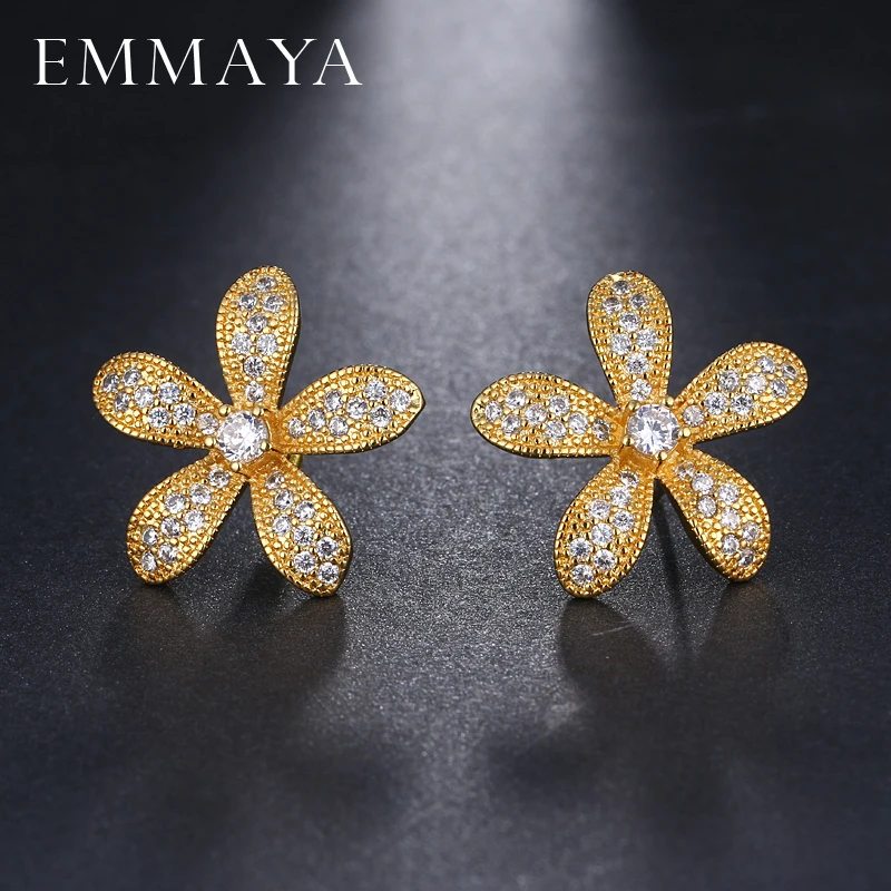 EMMAYA AAA Zircons Beautiful CZ Zirconia Flower Shape Big Gold Color Earring Women Crystal Jewelry
EMMAYA AAA Zircons Beautiful CZ Zirconia Flower Shape Big Gold Color Earring Women Crystal Jewelry