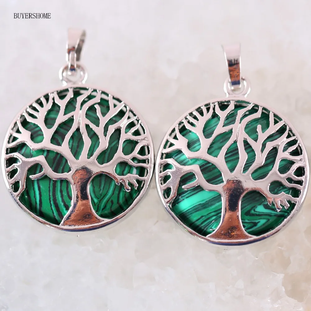 BUYERSHOME 25MM Silver Color Tree of life Water Drop Necklace Pendant Natural Stone Bead Green Malachite 1Pcs K411
BUYERSHOME 25MM Silver Color Tree of life Water Drop Necklace Pendant Natural Stone Bead Green Malachite 1Pcs K411