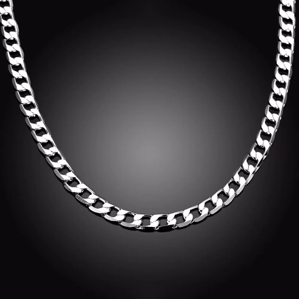 6MM 24 inchs 50cm Silver Plated Cuban Curb Chain Necklace Male Jewelry Brazilians Men Silver 925 Chain Cuban Thin Colar de Prata
6MM 24 inchs 50cm Silver Plated Cuban Curb Chain Necklace Male Jewelry Brazilians Men Silver 925 Chain Cuban Thin Colar de Prata