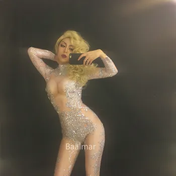 Women's Sparkly Crystals Jumpsuit DJ Nightclub Costume Performance Outfit Party Celebrate Bodysuit Rompers Female Singer
Women's Sparkly Crystals Jumpsuit DJ Nightclub Costume Performance Outfit Party Celebrate Bodysuit Rompers Female Singer
