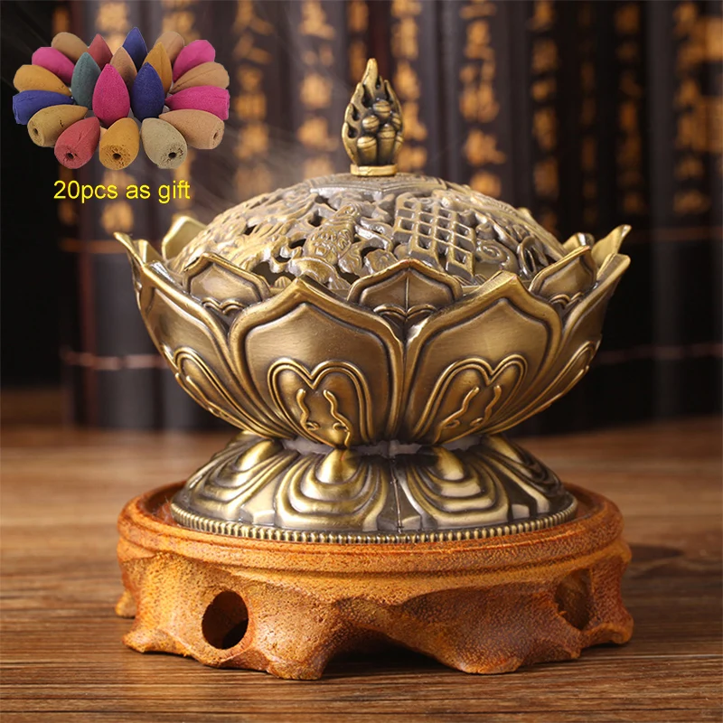 Incense Burner Lotus Flower Sandalwood Censer Chinese Buddha Incense Holder Smoke Home Office Teahouse Decor Dropshipping
Incense Burner Lotus Flower Sandalwood Censer Chinese Buddha Incense Holder Smoke Home Office Teahouse Decor Dropshipping