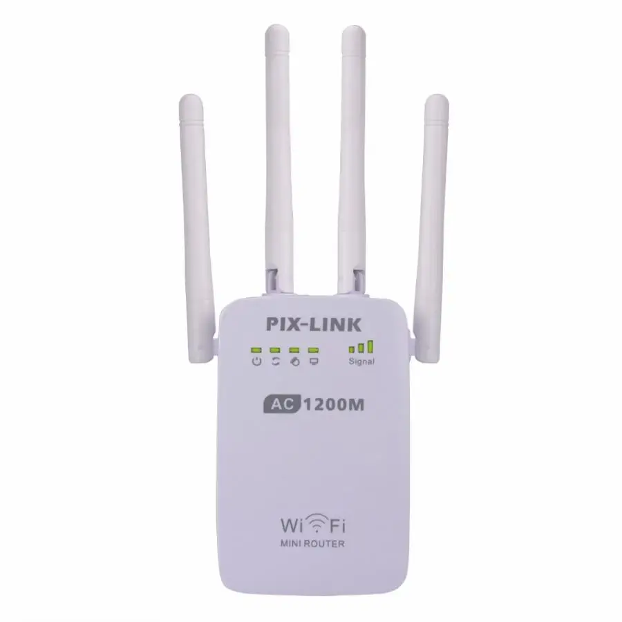 PIXLINK 1200Mbps WIFI Repeater/Router/Access Point Dual Band Wireless Wi-Fi Repeater Extender With 4 External Antennas
PIXLINK 1200Mbps WIFI Repeater/Router/Access Point Dual Band Wireless Wi-Fi Repeater Extender With 4 External Antennas