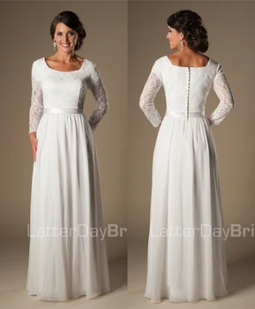 Ivory A-line Vintage Lace Beach Modest Wedding Dresses 2019 With Long Sleeves Buttons Back Informal Sleeves Bridal Gowns Long
Ivory A-line Vintage Lace Beach Modest Wedding Dresses 2019 With Long Sleeves Buttons Back Informal Sleeves Bridal Gowns Long