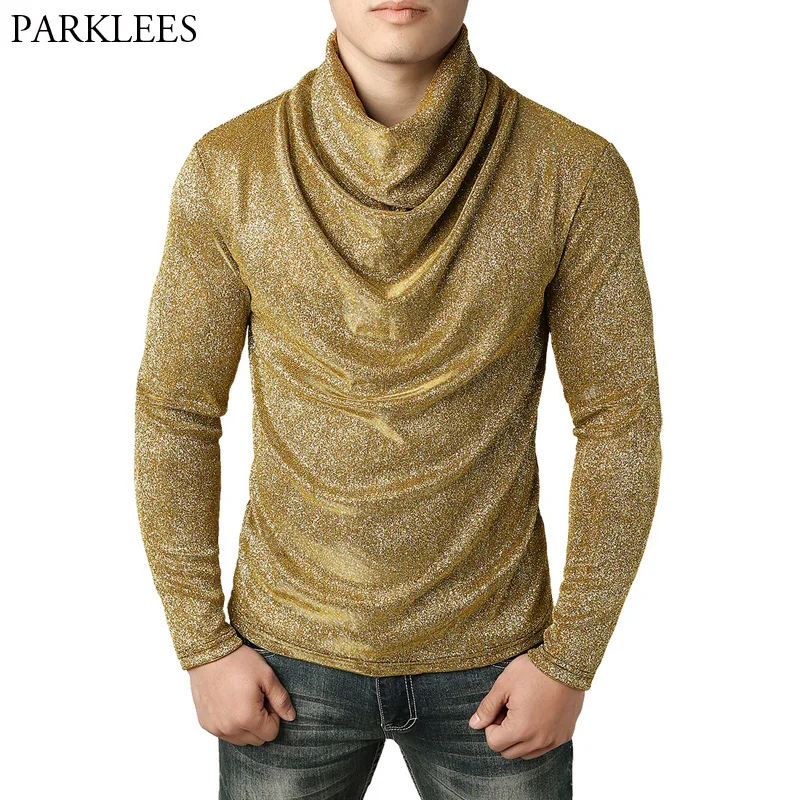Gold Pile Collar T Shirt Men Casual Solid Color Mens Shiny Glitter T-shirts Punk Rock Party Nightclub Hipster Top Tees Homme 2XL
Gold Pile Collar T Shirt Men Casual Solid Color Mens Shiny Glitter T-shirts Punk Rock Party Nightclub Hipster Top Tees Homme 2XL