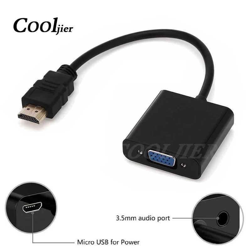 COOLJIER HDMI to VGA Adapter Male To Famale Converter Adapter Cable HDMI to VGA Converter 1080P for PC Laptop Tablet TV Box
COOLJIER HDMI to VGA Adapter Male To Famale Converter Adapter Cable HDMI to VGA Converter 1080P for PC Laptop Tablet TV Box