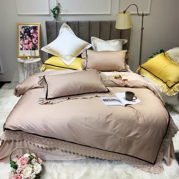 4 Pieces Lace Ruffle Duvet Cover Set 100%Egyptian Cotton King Size Queen Solid Rich Solid color Bedding Set Bed sheet Pillowcase
4 Pieces Lace Ruffle Duvet Cover Set 100%Egyptian Cotton King Size Queen Solid Rich Solid color Bedding Set Bed sheet Pillowcase