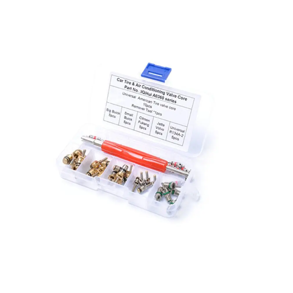 35PCS Car Auto A/C Air Conditioning Refrigerant Valve Core Leak Assortment Remover Tool R134A With Storage Box
35PCS Car Auto A/C Air Conditioning Refrigerant Valve Core Leak Assortment Remover Tool R134A With Storage Box