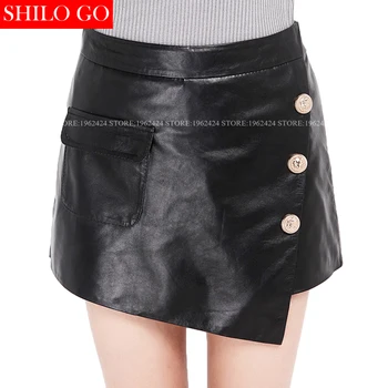 Winter autumn fashion new women high quality sheepskin square pocket Embossed gold button black leather shorts skirts 3XL
Winter autumn fashion new women high quality sheepskin square pocket Embossed gold button black leather shorts skirts 3XL