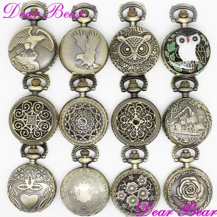 (APW016)Antique bronze 12 models small size assorted Renaissance Pocket Watch Necklace mixed steampunk watch pendant.
(APW016)Antique bronze 12 models small size assorted Renaissance Pocket Watch Necklace mixed steampunk watch pendant.