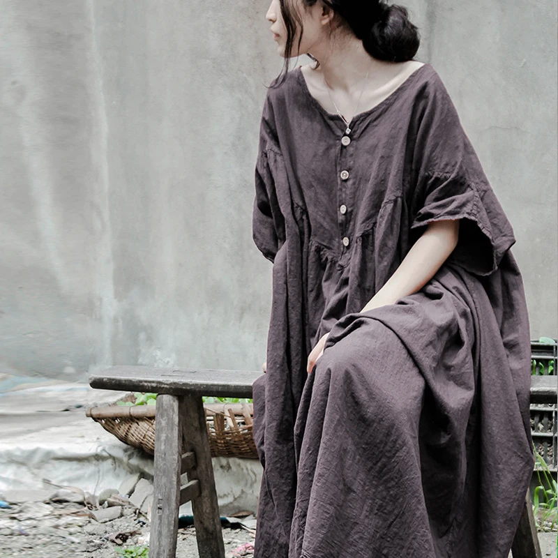 SCUWLINEN 2019 Women Summer Dress Original Design Vintage Plus Size Loose Batwing-sleeve Linen Dress Long Robe Vestidos J032301
SCUWLINEN 2019 Women Summer Dress Original Design Vintage Plus Size Loose Batwing-sleeve Linen Dress Long Robe Vestidos J032301